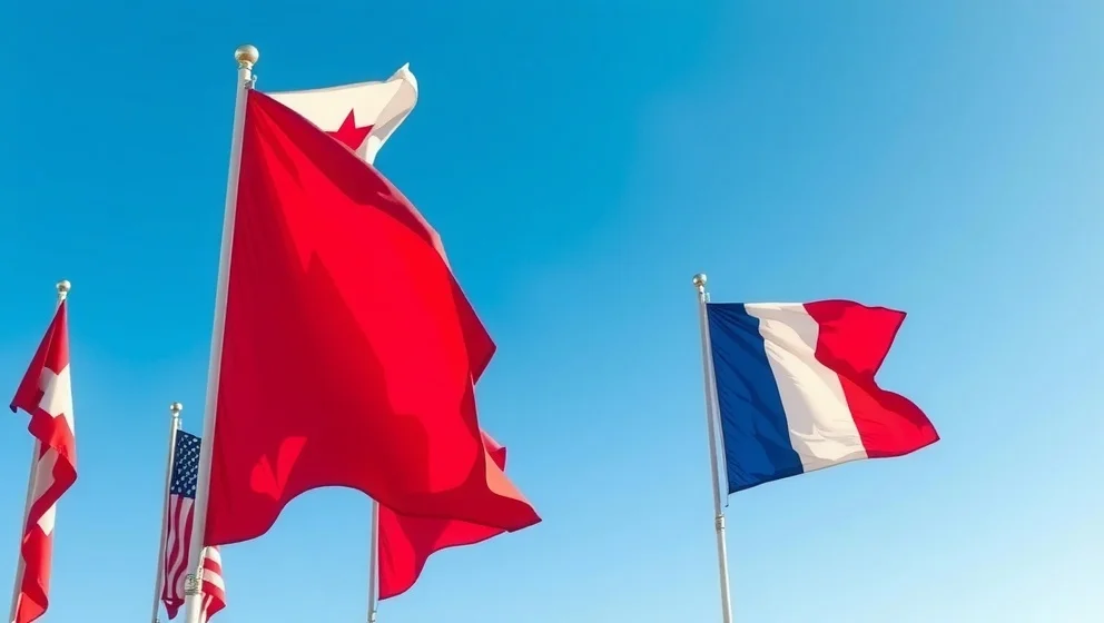 Vilka länder har flagga röd vit blå